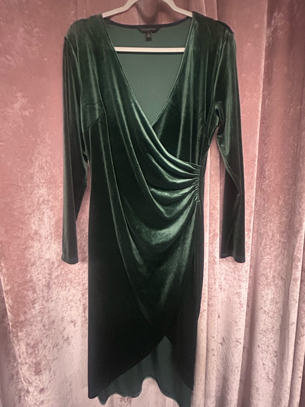 Banana Republic Deep Green Velvet Wrap Dress